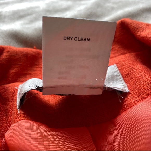 Harve Bernard Linen Blazer Womens 10 Orange Bright Career Wear Office Statement - Picture 11 of 12